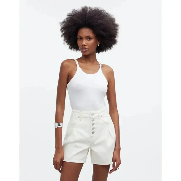 NEW Madewell Women’s Size 12 (31) The '90s Mid-Length Jean Short Vintage Canvas - Picture 1 of 8